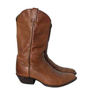 Tony Lama Mens Vintage Ol Buck Tan Leather Cowboy Western Boots 10.5 D